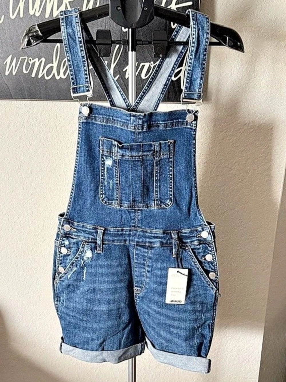 Judy Blue Denim Short Overalls Blue NWT